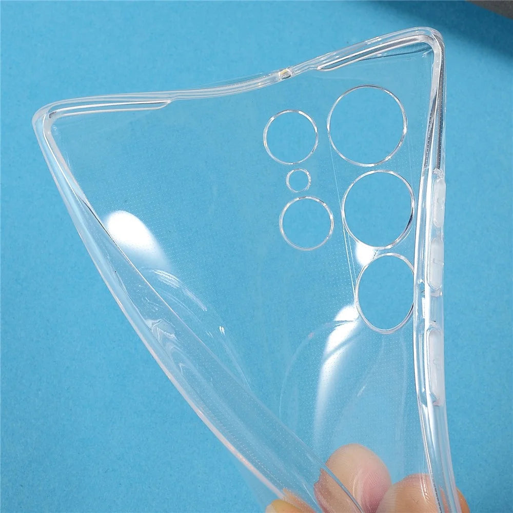 Shock Absorption 2.0mm Thick TPU Transparent Anti-Watermark Protective Phone Case for Samsung Galaxy S22 Ultra 5G - 7