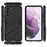Soft TPU + Hard PC Back Phone Cover Anti-Scratch Cellphone Case with Kickstand for Samsung Galaxy S22+ 5G - Black - 6