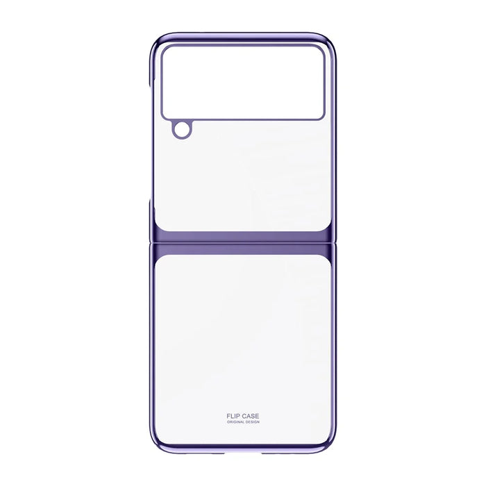 Shockproof Electroplating Folding Hard PC Phone Shell Mobile Phone Bag Case for Samsung Galaxy Z Flip3 5G - Purple - 2