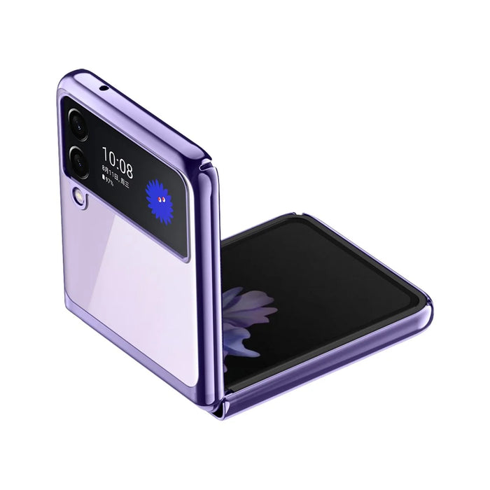 Shockproof Electroplating Folding Hard PC Phone Shell Mobile Phone Bag Case for Samsung Galaxy Z Flip3 5G - Purple - 4