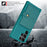 ZM03 For Samsung Galaxy S22 Ultra 5G Case Card Holder Kickstand Soft TPU+PU Leather Shell - Green - 3