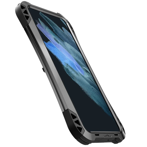 R-JUST AMIRA Carbon Fiber Texture Four Corner Airbag Full Protection Phone Case Shell for Samsung Galaxy S21 FE 5G - Black - 2