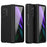 Full Protection Hinge Design Hard PC Folding Phone Case Cover with Glass Screen Protector for Samsung Galaxy Z Fold2 5G - Black - 1