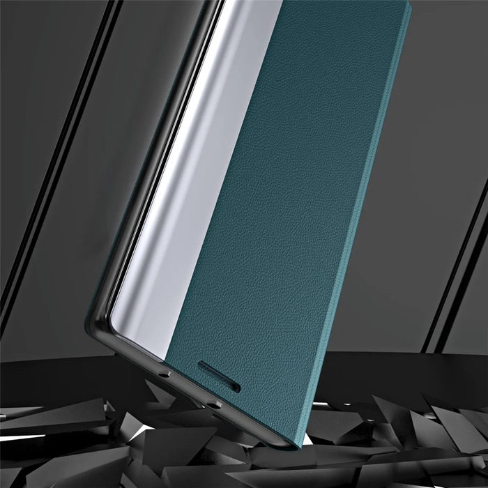 Auto Absorption PU Leather Foldable Stand Phone Case Shell for Samsung Galaxy A53 5G - Green - 5