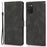 Stand PU Leather Wallet Case Magnetic Shockproof Cover with Wrist Strap for Samsung Galaxy A03s (164.2mm) - Black - 1