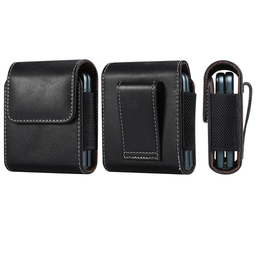 Microfiber Leather Vertical Flip Case Cell Phone Holster Belt Waist Bag for Samsung Galaxy Z Flip8 / Z Flip7 5G / Z Flip / Galaxy Z Flip3 5G / Motorola Razr 5G - 1