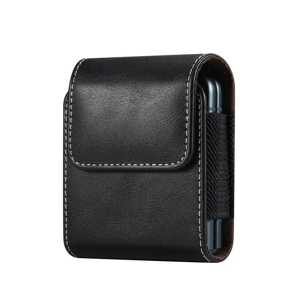 Microfiber Leather Vertical Flip Case Cell Phone Holster Belt Waist Bag for Samsung Galaxy Z Flip8 / Z Flip7 5G / Z Flip / Galaxy Z Flip3 5G / Motorola Razr 5G - 2