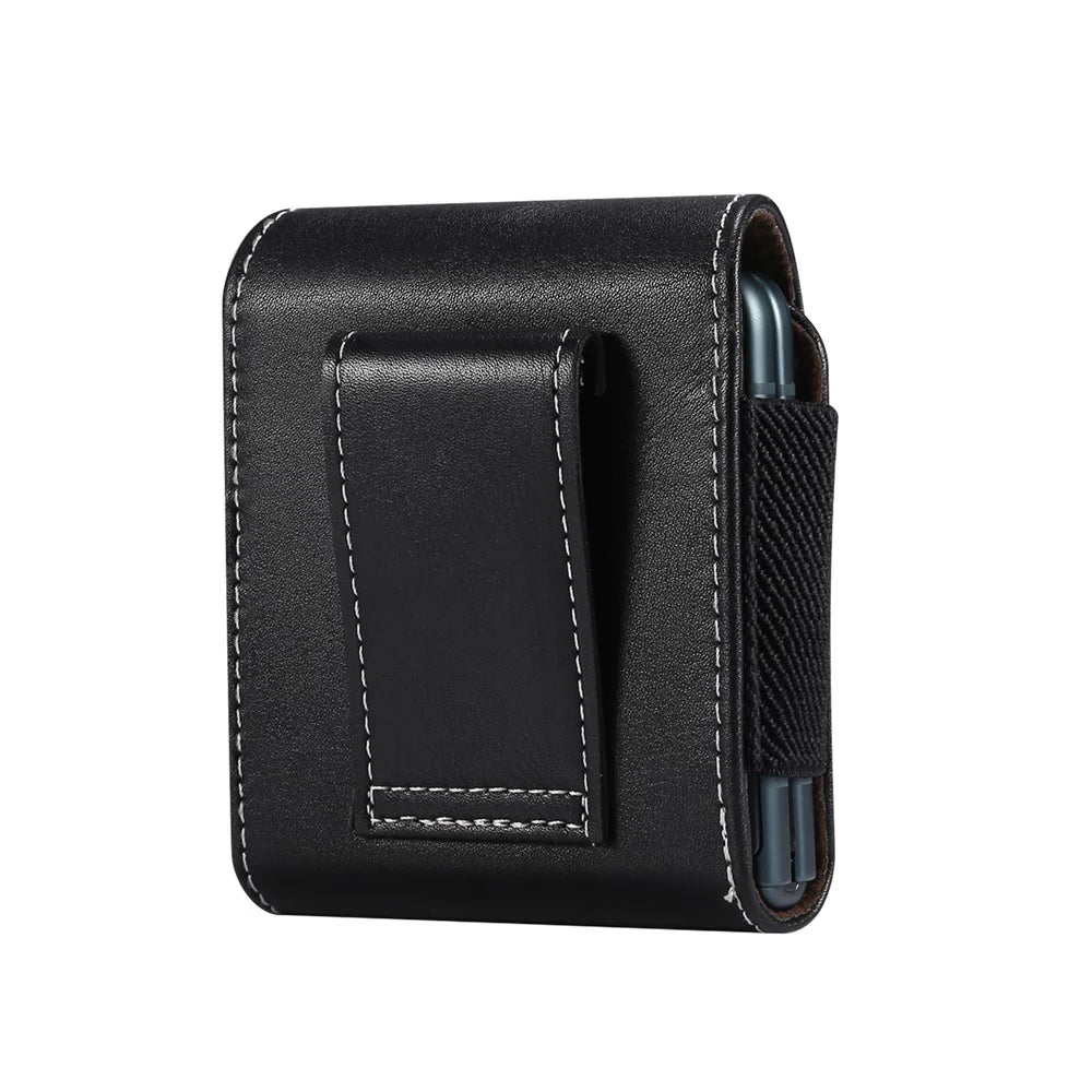 Microfiber Leather Vertical Flip Case Cell Phone Holster Belt Waist Bag for Samsung Galaxy Z Flip8 / Z Flip7 5G / Z Flip / Galaxy Z Flip3 5G / Motorola Razr 5G - 3