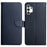For Samsung Galaxy A13 4G Solid Color Nappa Texture Genuine Leather + TPU Phone Case Adjustable Stand Wallet Folio Flip Cover - Blue - 1