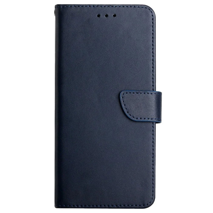For Samsung Galaxy A13 4G Solid Color Nappa Texture Genuine Leather + TPU Phone Case Adjustable Stand Wallet Folio Flip Cover - Blue - 2
