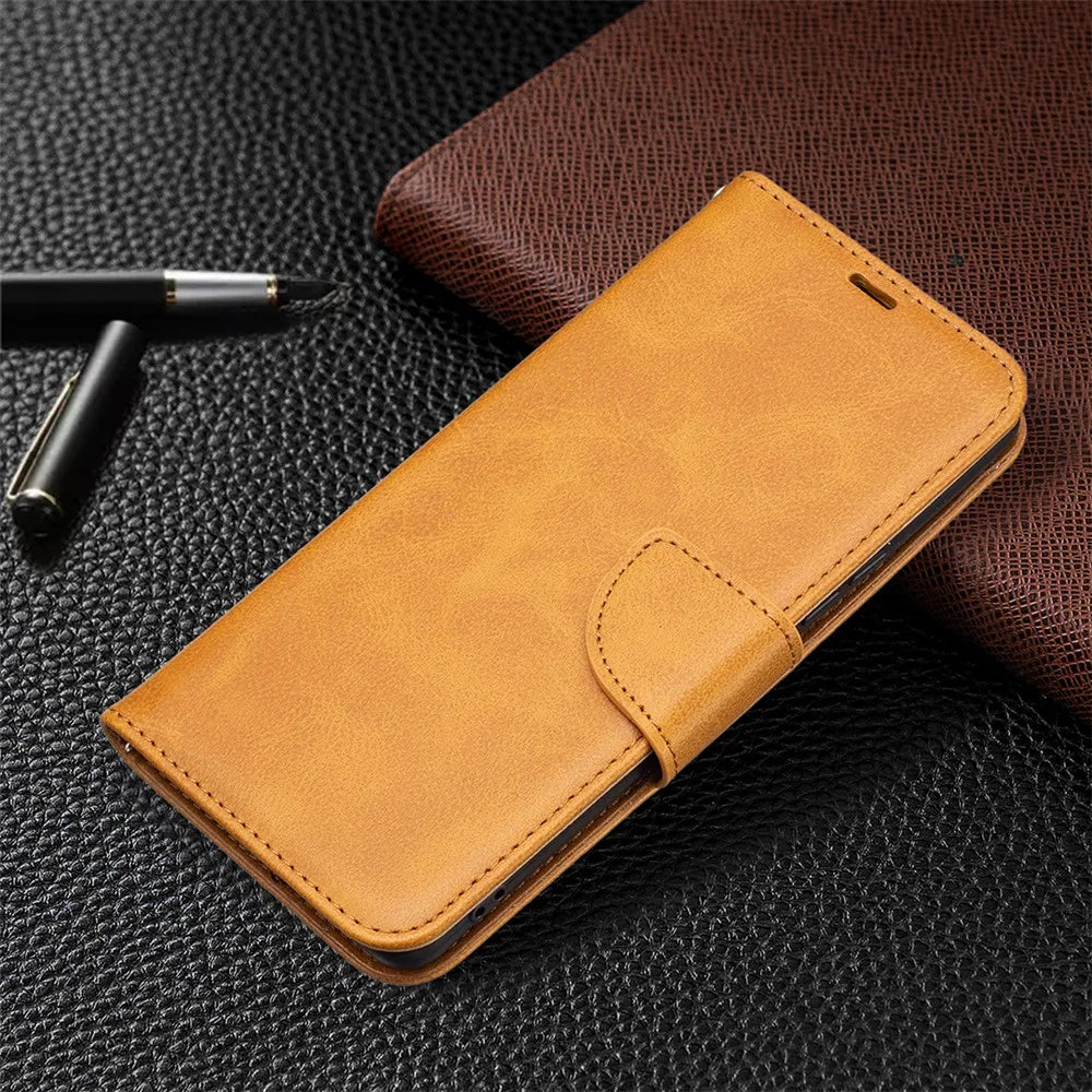 Scratch-resistant Textured PU Leather Phone Wallet Case Cover with Stand for Samsung Galaxy A53 5G - Yellow - 6
