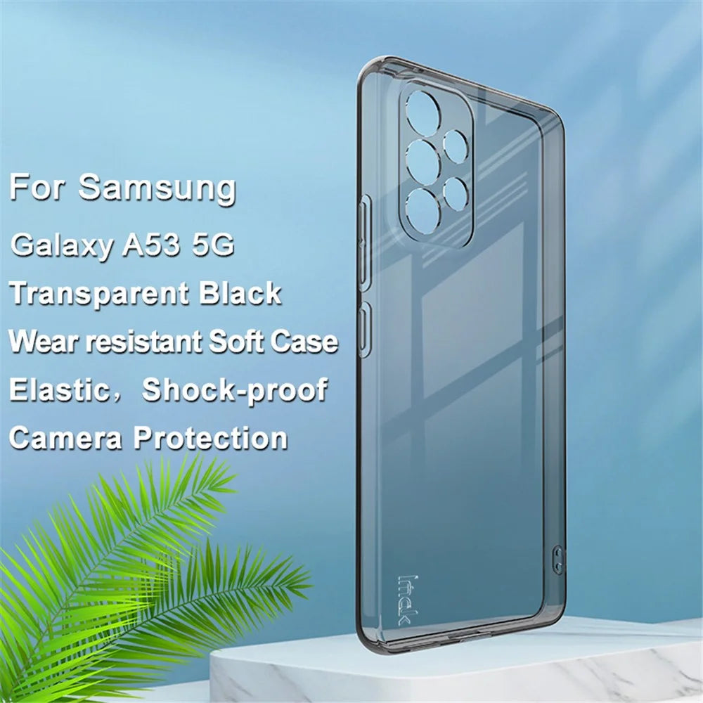 IMAK UX-5 Series Protective Soft Case for Samsung Galaxy A53 5G, Transparent TPU Lightweight Slim Phone Cover - Transparent Black - 2