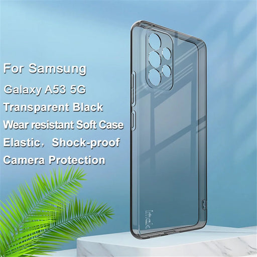 IMAK UX-5 Series Protective Soft Case for Samsung Galaxy A53 5G, Transparent TPU Lightweight Slim Phone Cover - Transparent Black - 2