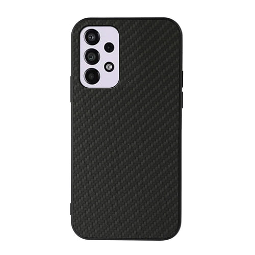Carbon Fiber Texture PU Leather + PC + TPU Scratch-resistant Phone Case Shell for Samsung Galaxy A33 5G - Black - 1