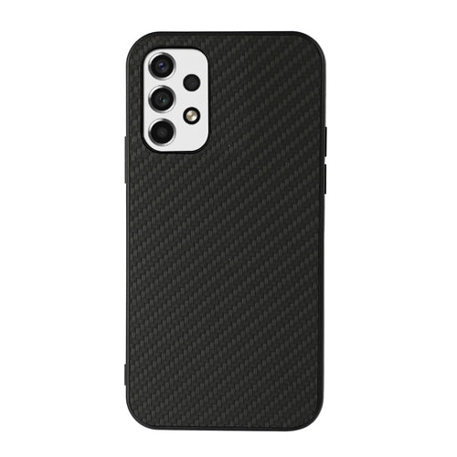 Light Slim Shockproof PU Leather Coated PC + TPU Carbon Fiber Texture Phone Case Shell for Samsung Galaxy A53 5G - Black - 1