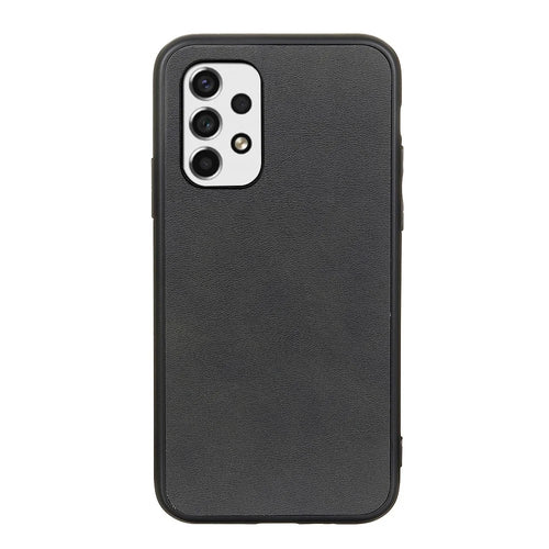Light Slim Textured PU Leather Coated PC + TPU Phone Protective Case Cover for Samsung Galaxy A53 5G - Black - 1