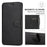 Magnetic Retro Matte PU Leather Stand Flip Cover Shockproof TPU Interior RFID Blocking Wallet Folio Case for Samsung Galaxy A53 5G - Black - 2