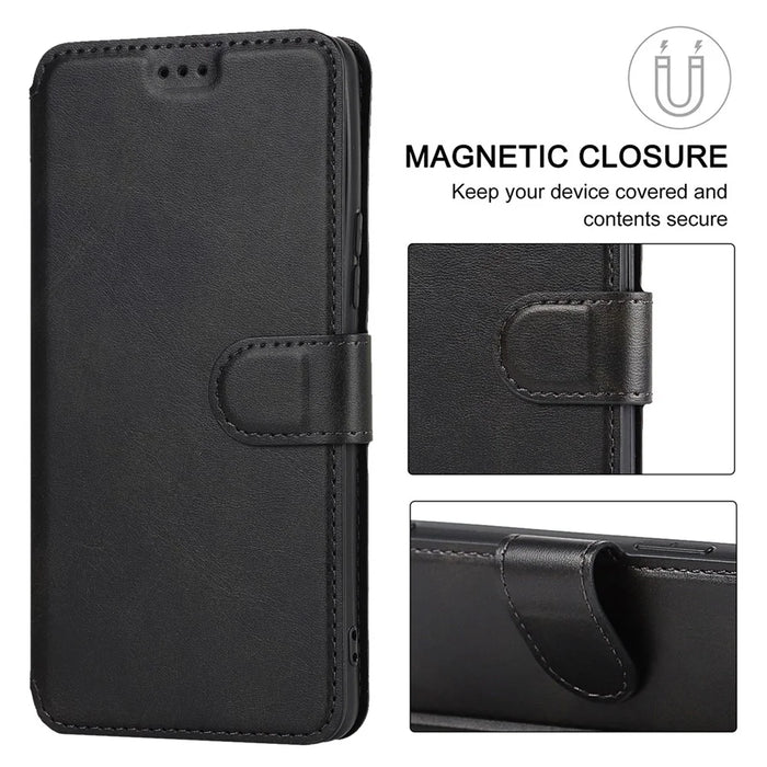 Magnetic Retro Matte PU Leather Stand Flip Cover Shockproof TPU Interior RFID Blocking Wallet Folio Case for Samsung Galaxy A53 5G - Black - 2