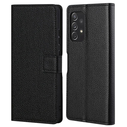 Litchi Texture Leather Wallet Stand Case Magnetic Clasp Cell Phone Protector Shell for Samsung Galaxy A73 5G - 1