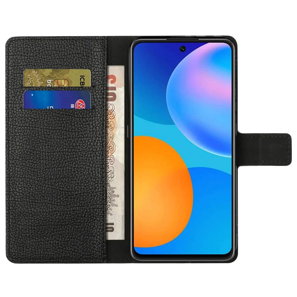 Litchi Texture Leather Wallet Stand Case Magnetic Clasp Cell Phone Protector Shell for Samsung Galaxy A73 5G - 5