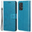 Scratch-resistant Imprinted Butterflies Flower PU Leather Wallet Function Phone Case Stand Shell for Samsung Galaxy A73 5G - Blue - 1