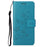 Scratch-resistant Imprinted Butterflies Flower PU Leather Wallet Function Phone Case Stand Shell for Samsung Galaxy A73 5G - Blue - 2