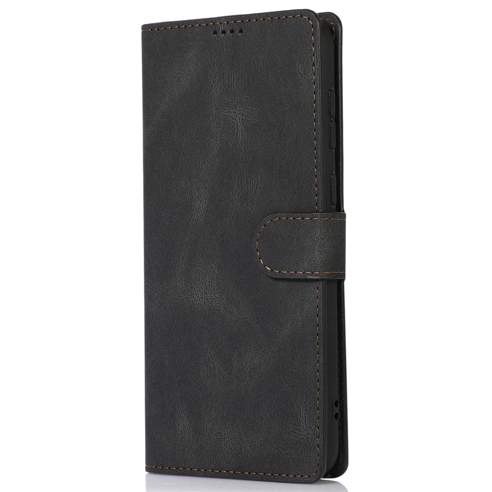 Supporting Stand PU Leather Wallet Case Magnetic Shockproof Cover with Wrist Strap for Samsung Galaxy A03 Core - Black - 2