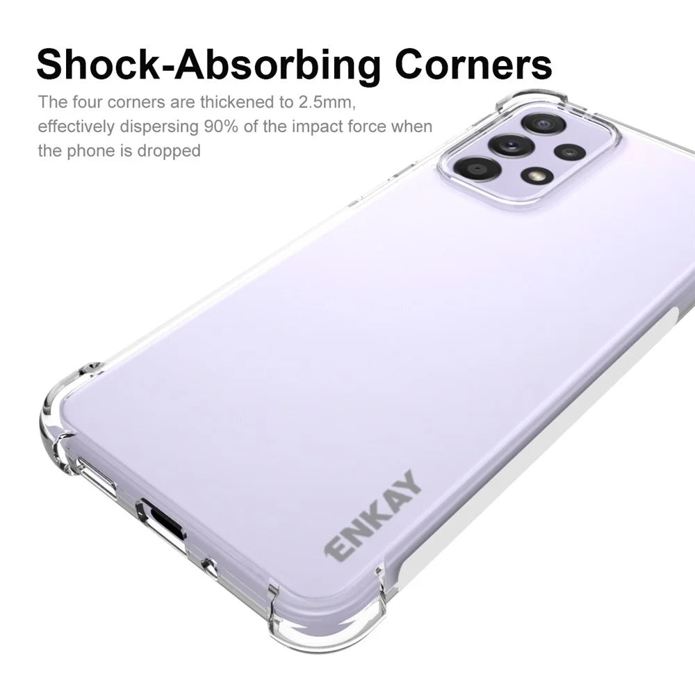 ENKAY HAT PRINCE Enhanced Four Corner Fall Protection Phone Case Anti-slip Edge Crystal TPU Cover Shell for Samsung Galaxy A33 5G - 2
