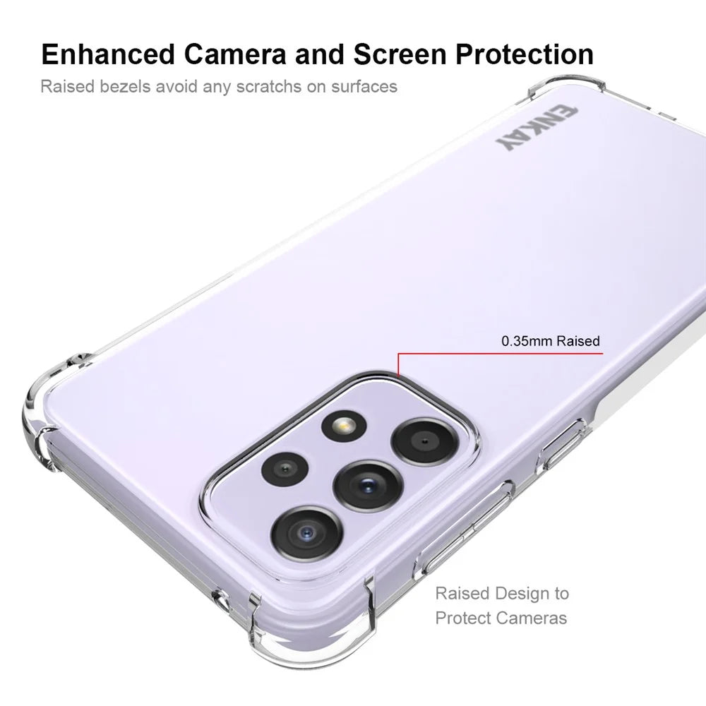 ENKAY HAT PRINCE Enhanced Four Corner Fall Protection Phone Case Anti-slip Edge Crystal TPU Cover Shell for Samsung Galaxy A33 5G - 3