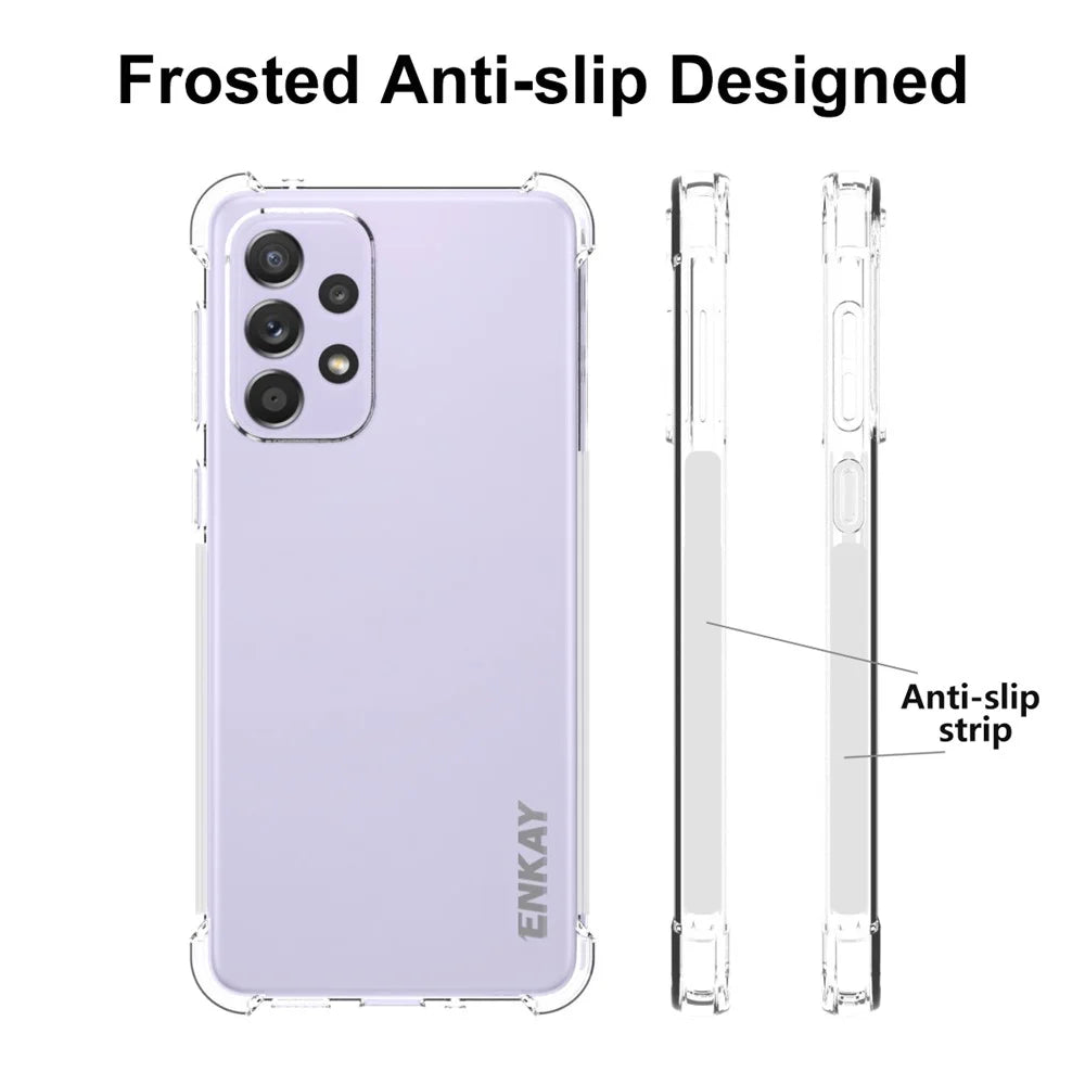 ENKAY HAT PRINCE Enhanced Four Corner Fall Protection Phone Case Anti-slip Edge Crystal TPU Cover Shell for Samsung Galaxy A33 5G - 4