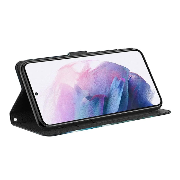 For Samsung Galaxy A13 4G 3D Pattern Printing Scratch-resistant Phone Case PU Leather Stand Phone Protector with Wallet Strap - Cat and Tiger - 5