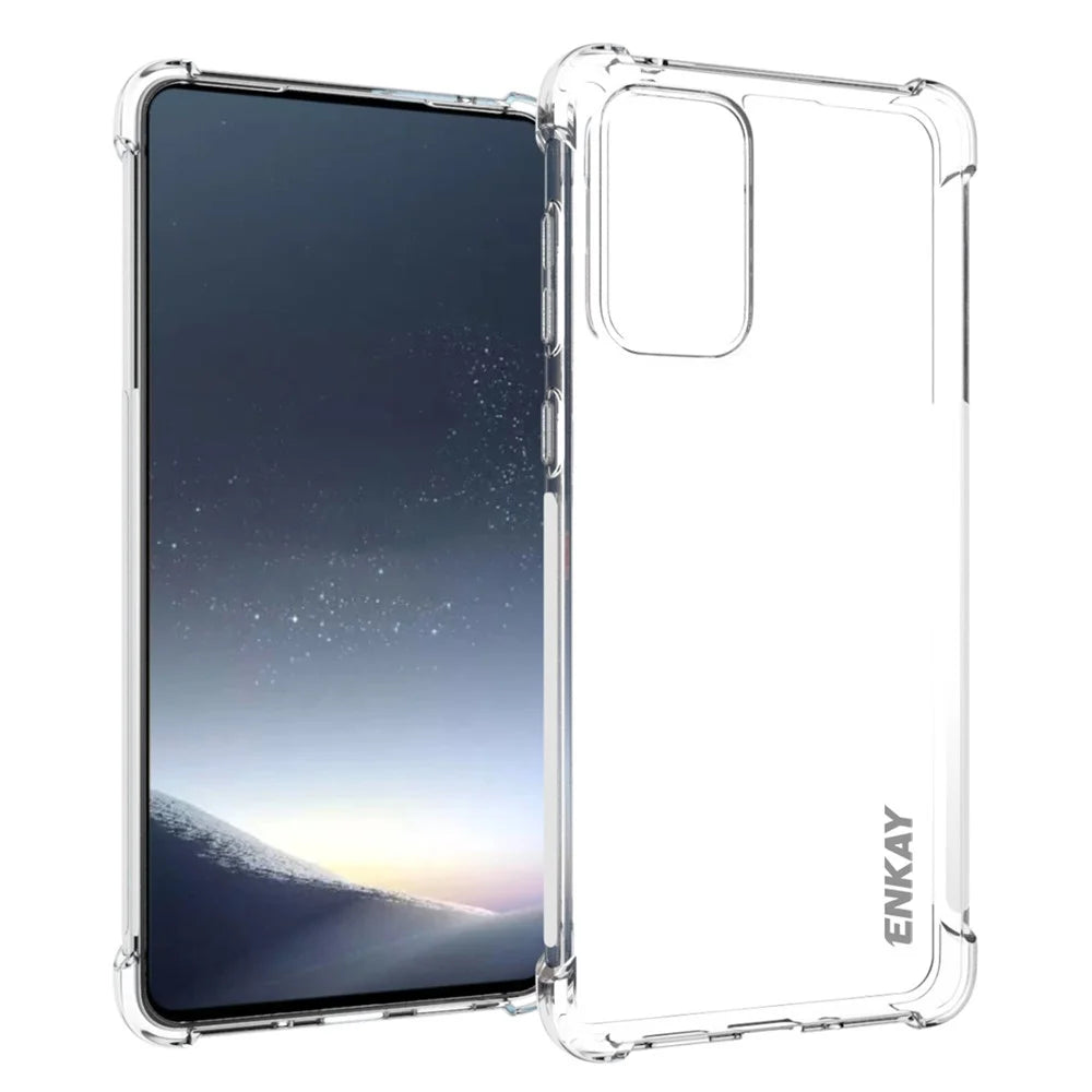 ENKAY HAT PRINCE Thickened Four Corners Anti-slip Side Strip Transparent TPU Case Protective Phone Cover for Samsung Galaxy A73 - 1