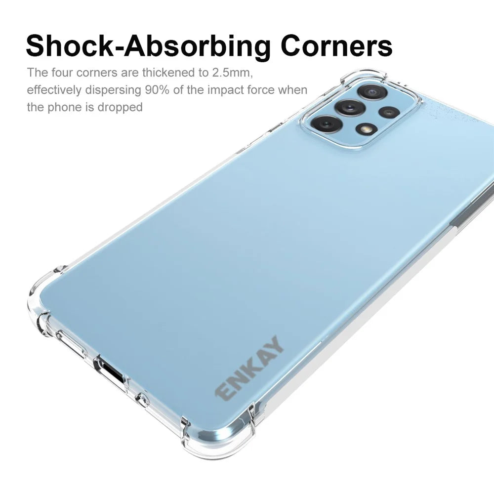 ENKAY HAT PRINCE Thickened Four Corners Anti-slip Side Strip Transparent TPU Case Protective Phone Cover for Samsung Galaxy A73 - 2