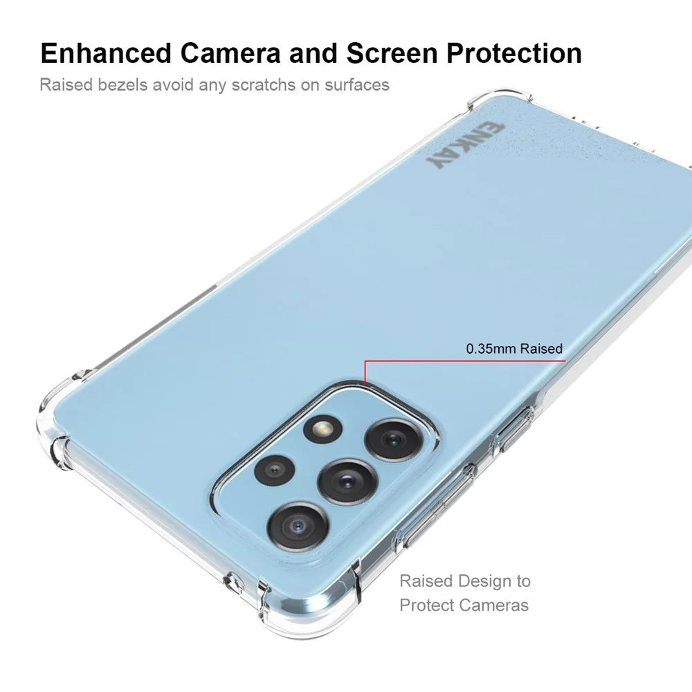 ENKAY HAT PRINCE Thickened Four Corners Anti-slip Side Strip Transparent TPU Case Protective Phone Cover for Samsung Galaxy A73 - 3