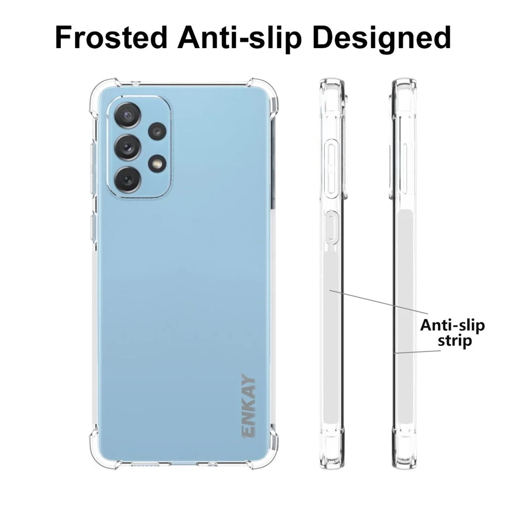 ENKAY HAT PRINCE Thickened Four Corners Anti-slip Side Strip Transparent TPU Case Protective Phone Cover for Samsung Galaxy A73 - 4