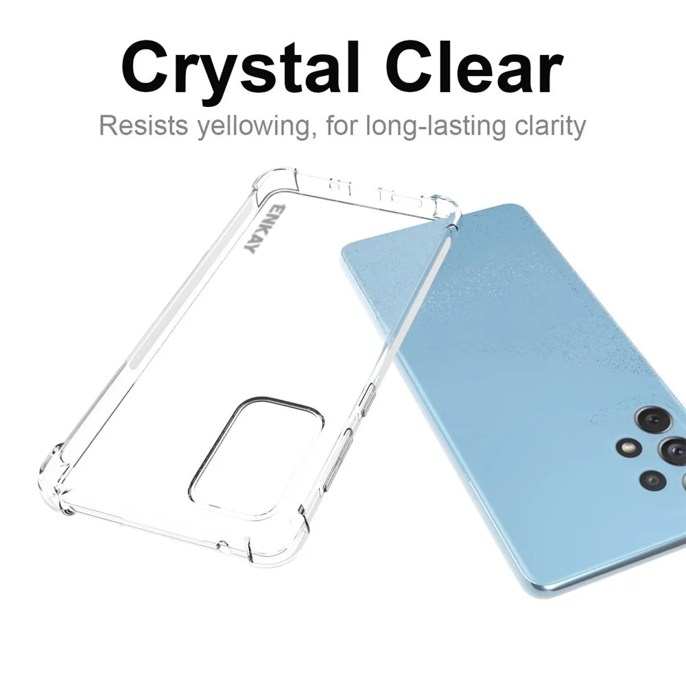 ENKAY HAT PRINCE Thickened Four Corners Anti-slip Side Strip Transparent TPU Case Protective Phone Cover for Samsung Galaxy A73 - 5