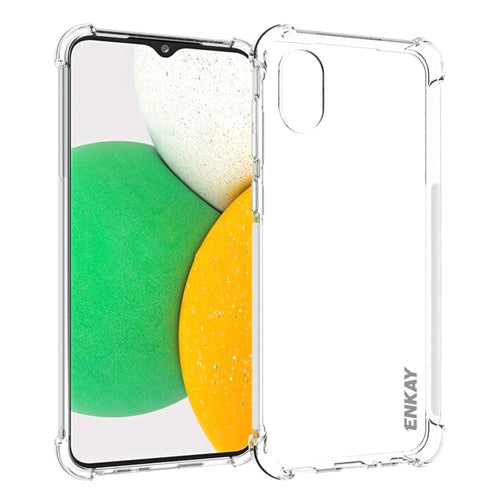 ENKAY HAT PRINCE Shock Absorption Thickened Corner Anti-slip Edge Clear Soft TPU Phone Case Shell for Samsung Galaxy A03 Core - 1