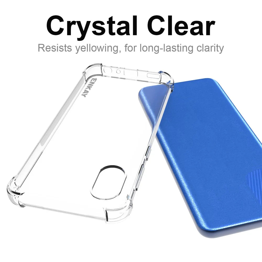 ENKAY HAT PRINCE Shock Absorption Thickened Corner Anti-slip Edge Clear Soft TPU Phone Case Shell for Samsung Galaxy A03 Core - 5