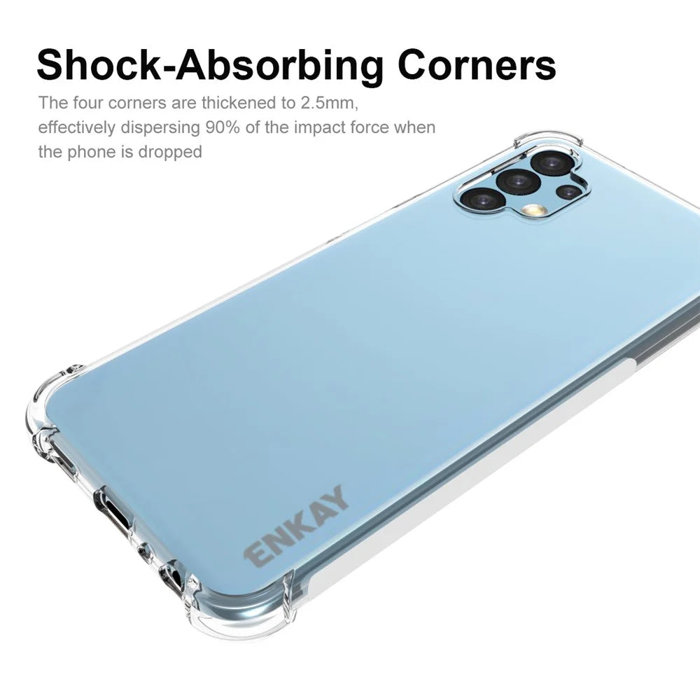 ENKAY HAT PRINCE for Samsung Galaxy A13 4G Anti-slip Strip Edge Shockproof Corners Phone Shell Crystal Clear Soft TPU Cover - 2