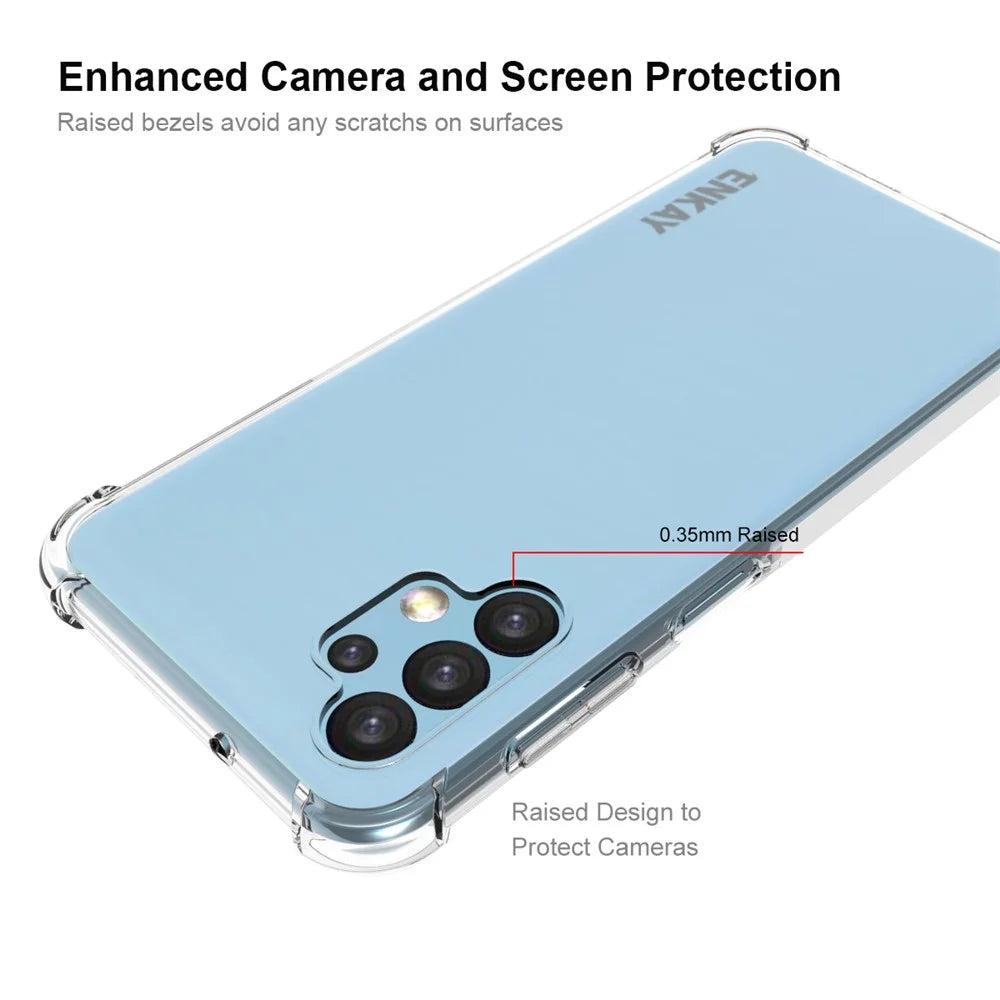 ENKAY HAT PRINCE for Samsung Galaxy A13 4G Anti-slip Strip Edge Shockproof Corners Phone Shell Crystal Clear Soft TPU Cover - 3