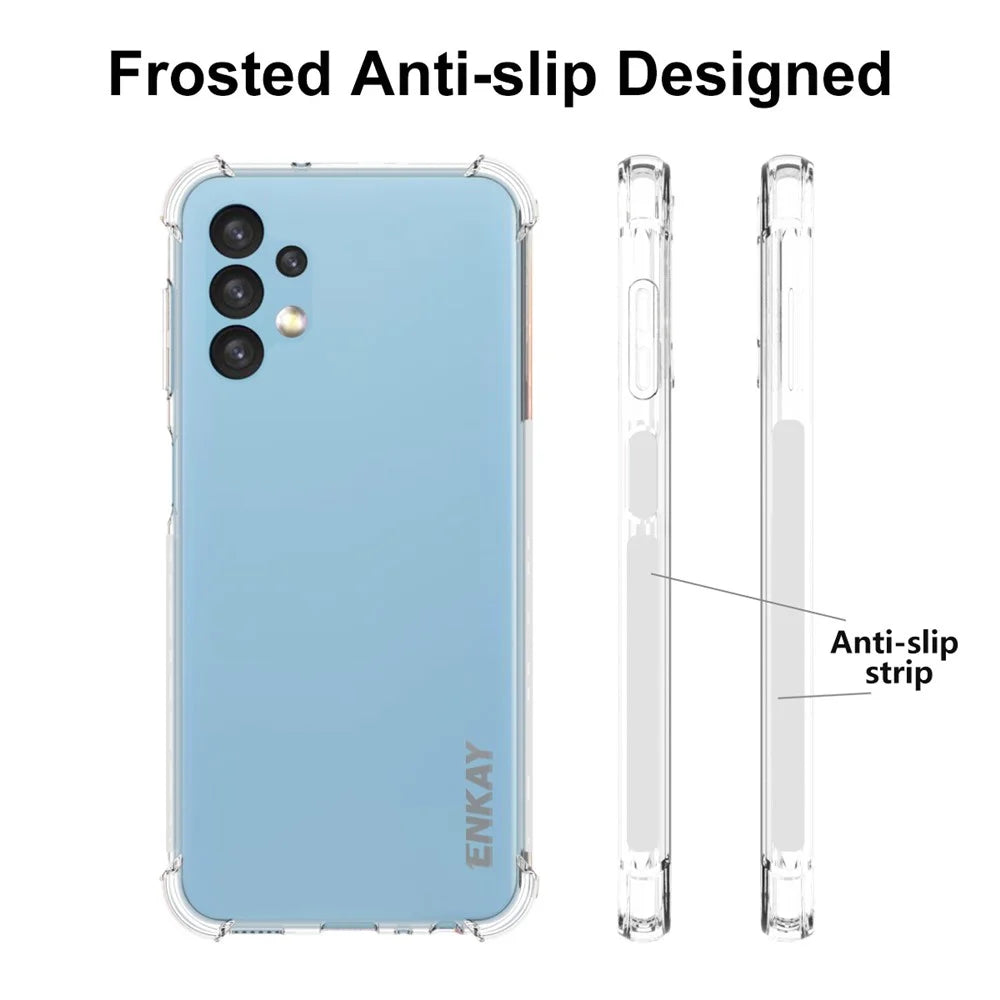 ENKAY HAT PRINCE for Samsung Galaxy A13 4G Anti-slip Strip Edge Shockproof Corners Phone Shell Crystal Clear Soft TPU Cover - 4