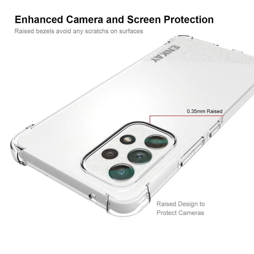 ENKAY HAT PRINCE Shockproof Reinforced Corners Anti-slip Side Strip Transparent TPU Case Phone Cover for Samsung Galaxy A53 5G - 3