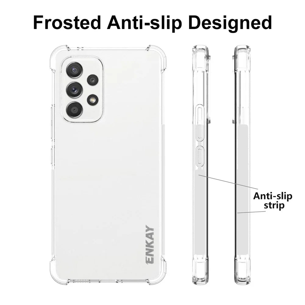 ENKAY HAT PRINCE Shockproof Reinforced Corners Anti-slip Side Strip Transparent TPU Case Phone Cover for Samsung Galaxy A53 5G - 4