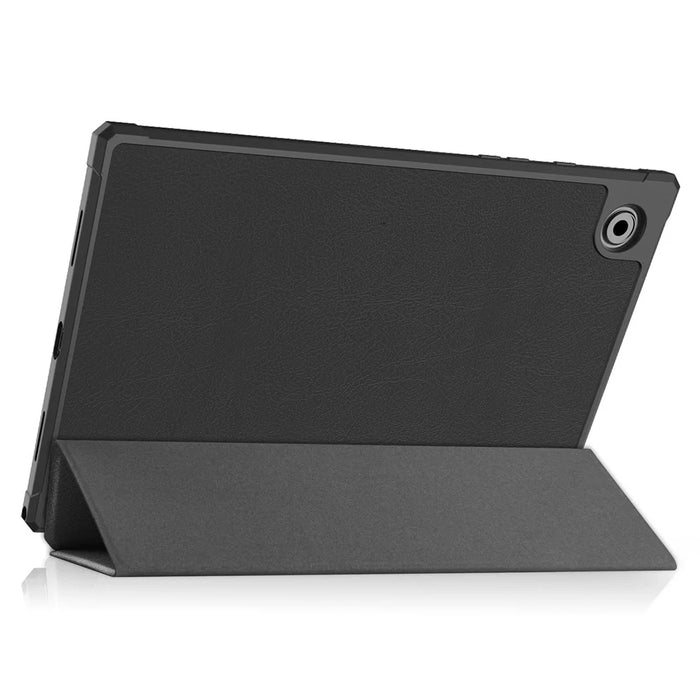 For Samsung Galaxy Tab A8 10.5 (2021) PU Leather Tri-fold Stand Tablet Case Smart Auto Wake / Sleep Folio Cover - Black - 4