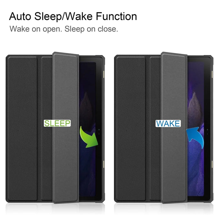 For Samsung Galaxy Tab A8 10.5 (2021) PU Leather Tri-fold Stand Tablet Case Smart Auto Wake / Sleep Folio Cover - Black - 6