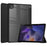 For Samsung Galaxy Tab A8 10.5 (2021) PU Leather Stand Cover Clear Hard Back Protective Case with Auto Wake / Sleep - Black - 1