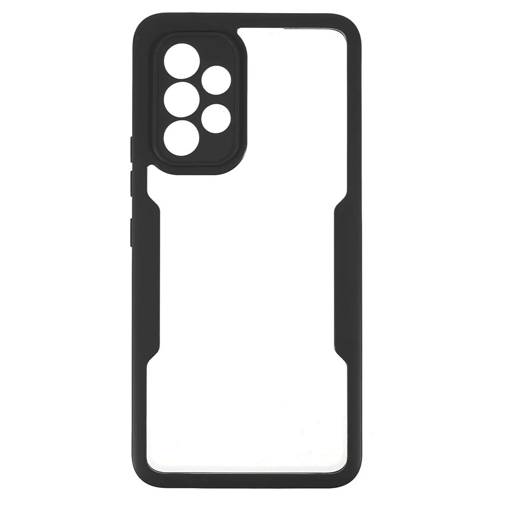 PET Screen Protector + Acrylic Back Panel + TPU Frame Detachable 2-in-1 Anti-scratch Case for Samsung Galaxy A53 5G - Black - 2