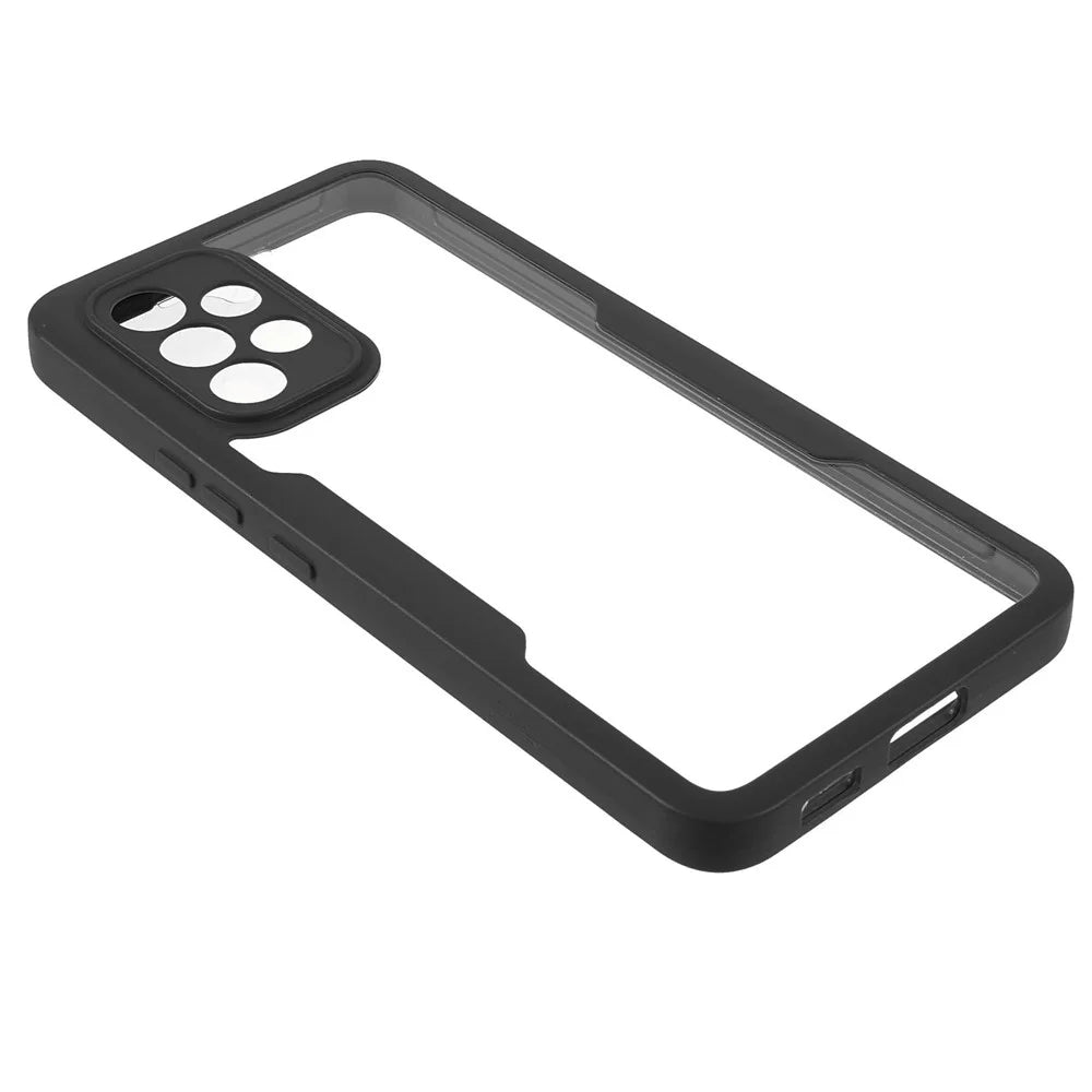 PET Screen Protector + Acrylic Back Panel + TPU Frame Detachable 2-in-1 Anti-scratch Case for Samsung Galaxy A53 5G - Black - 4