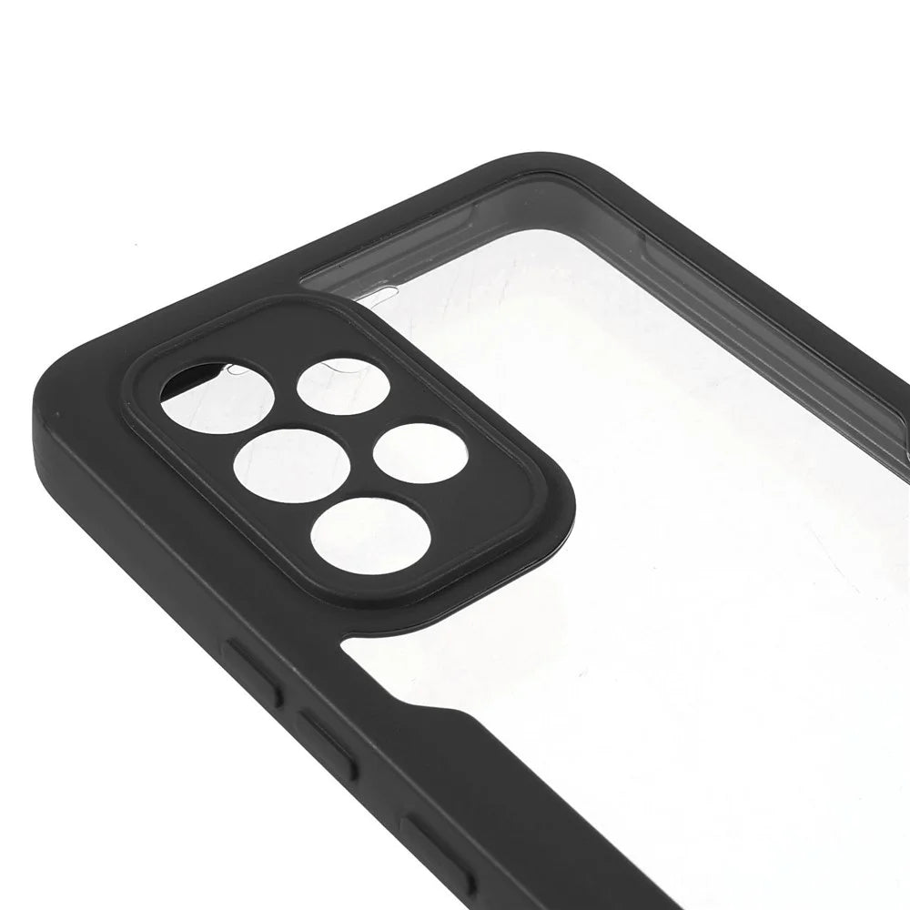 PET Screen Protector + Acrylic Back Panel + TPU Frame Detachable 2-in-1 Anti-scratch Case for Samsung Galaxy A53 5G - Black - 6