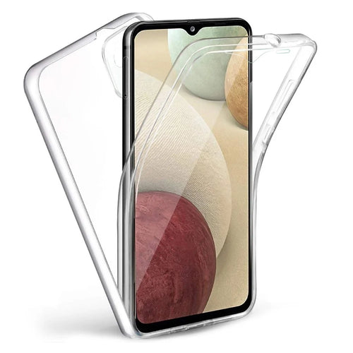 Anti-fingerprint Phone Case Detachable PC Back+PET Front Cover+TPU Edge Mobile Phone Shell for Samsung Galaxy A12 - 1